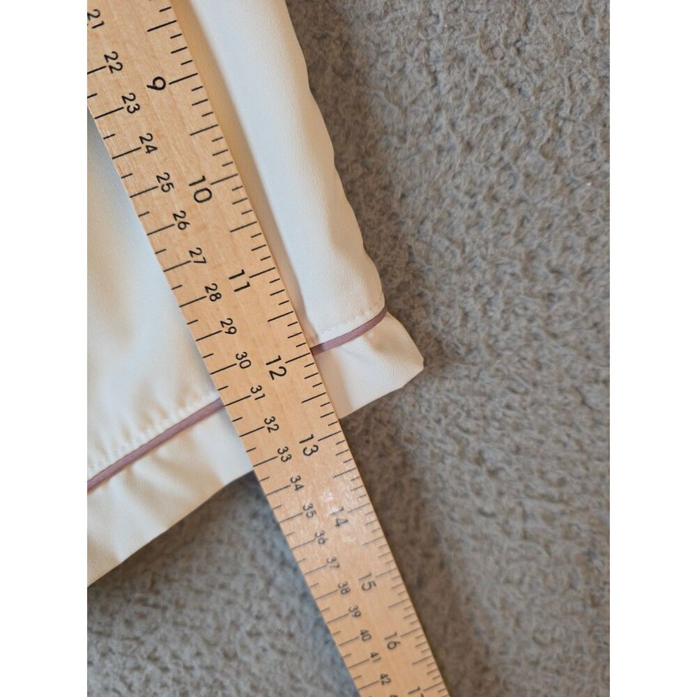 SS Weddings Beige Piped Pajama Shorts Set Small - Picture 9 of 15
